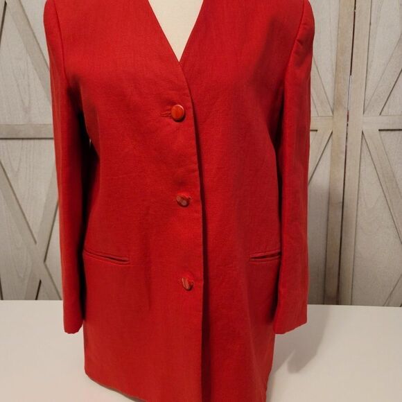 Unbranded Jackets & Blazers - Moygashel 100% Linen - Fully Lined - Red Blazer. Made In Guatemala - Sz Small